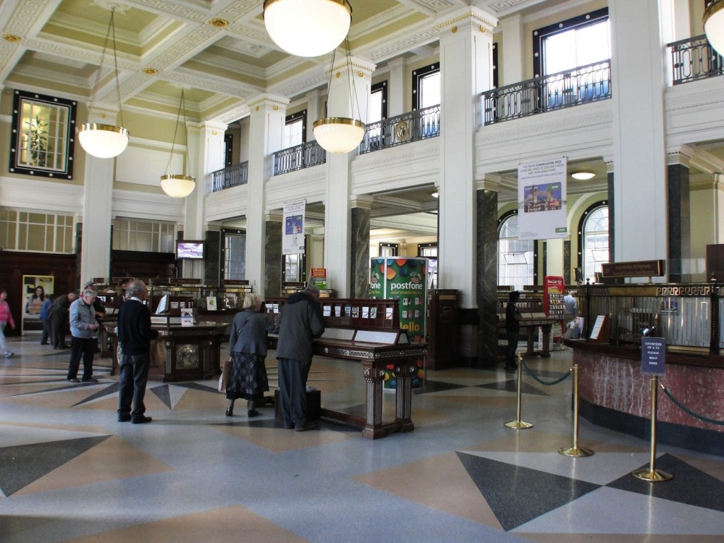The faithfully restored interior of the General Post Office, Dublin