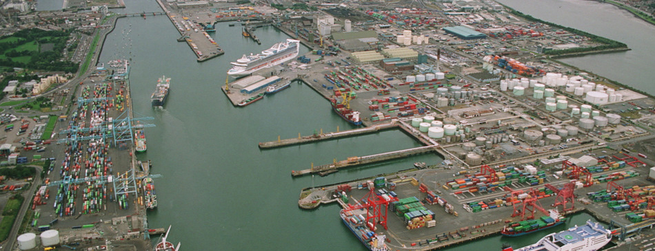 Aerial view of Dublin Port