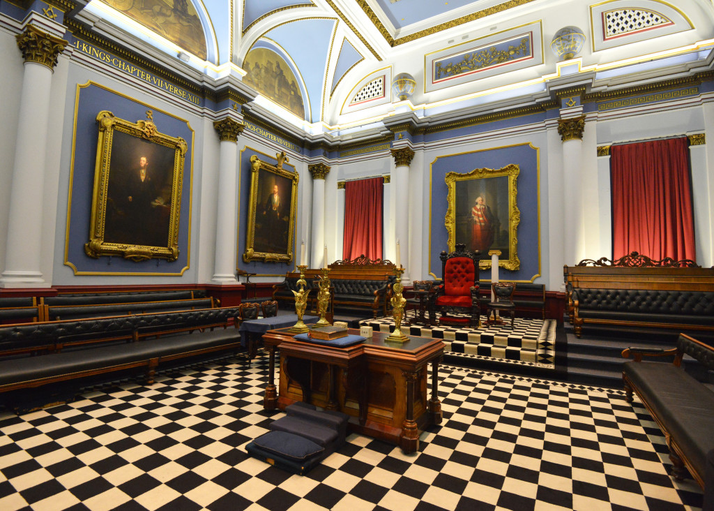 The Grand Lodge Room at Freemasons' Hall, Dublin.