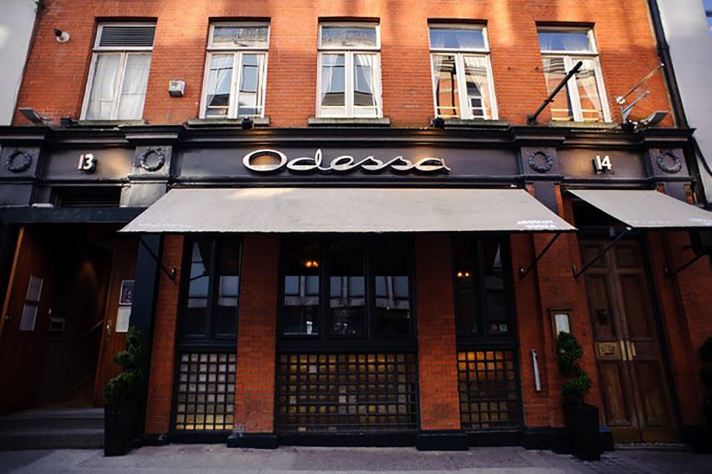 Odessa's classy redbrick restaurant exterior, Dublin