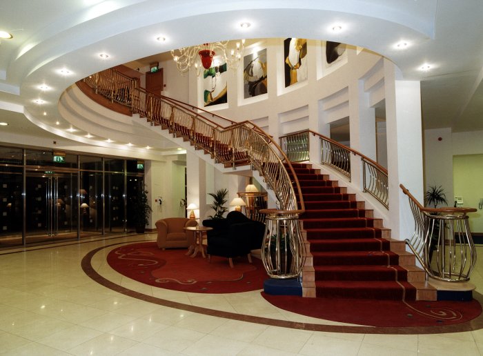 The Red Cow Moran Hotel's sweeping central staircase