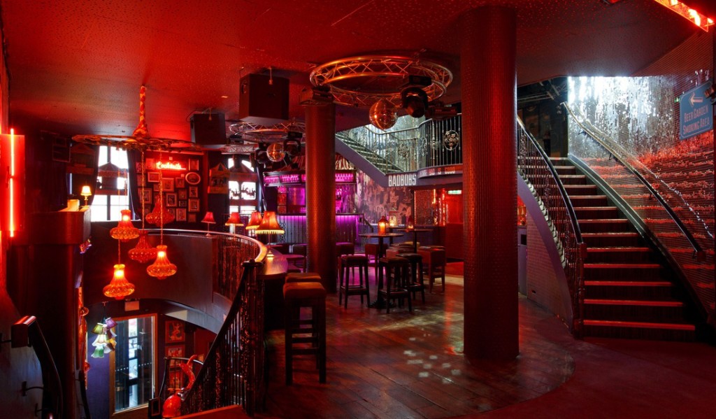 The red bathed interior of Bad Bobs' ground floor