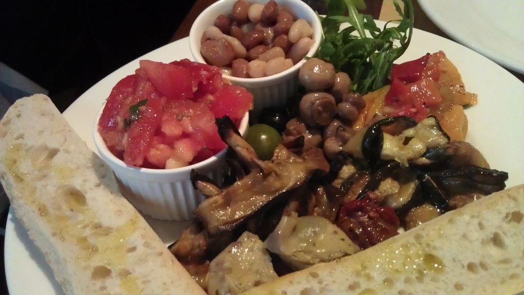 A generous portion of antipasti in Dunne and Crescenzi