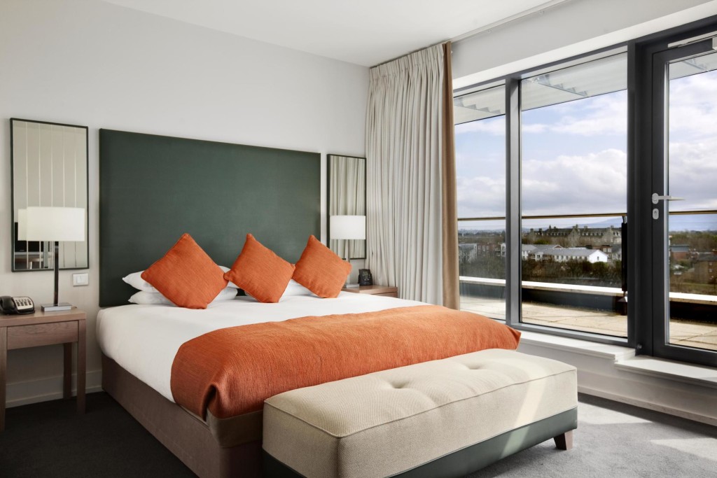 A superbly classy deluxe suite with a view at Hilton Dublin Kilmainham