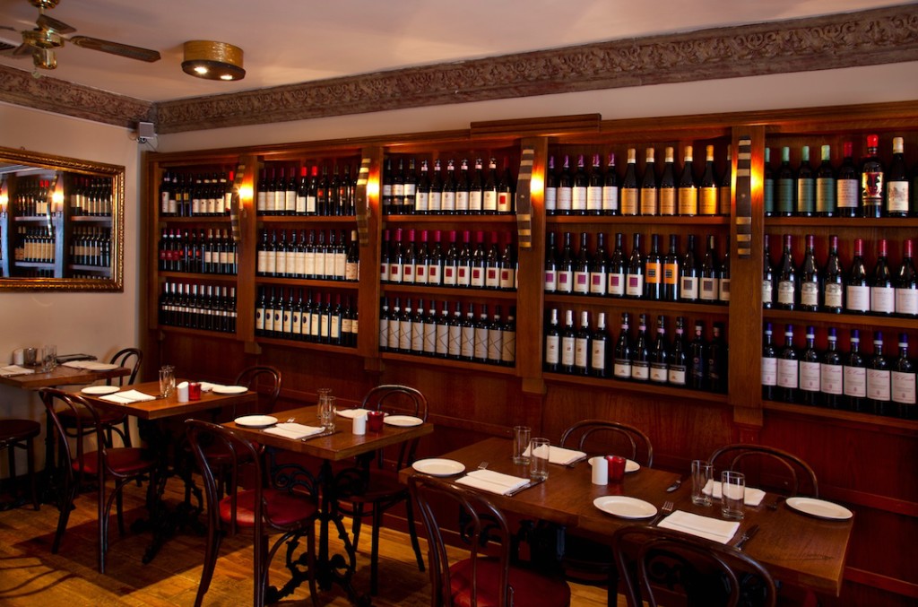Il Vicoletto's impressive wine selection and interior decor