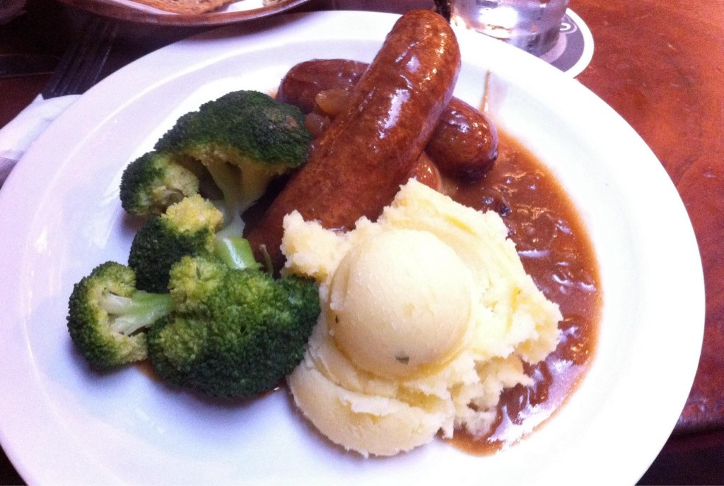 The Brazen Head's traditional rendition of bangers and mash