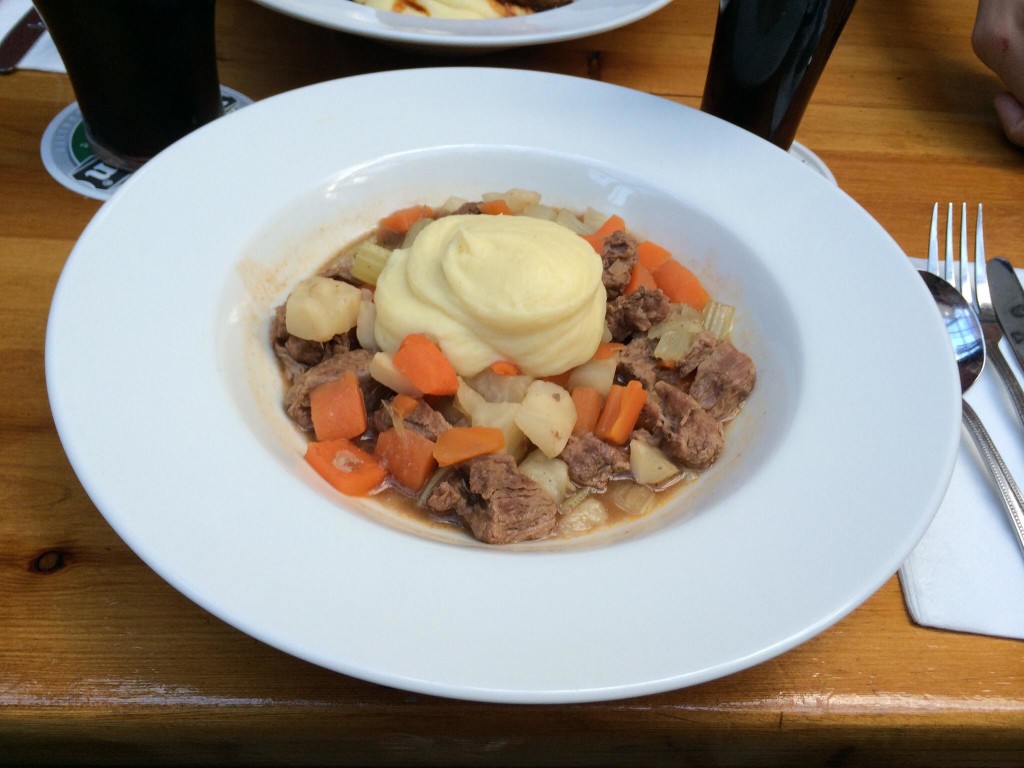 Good old-fashioned meat and potato stew in The Celt Pub, Dublin